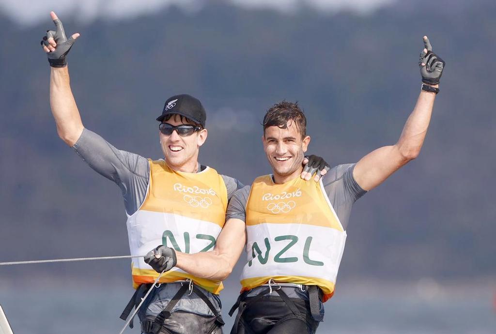 Gold for Peter Burling and Blair Tuke (NZL) in the Men’s 49er class at the Rio 2016 Olympic Sailing Competition © Sailing Energy/World Sailing